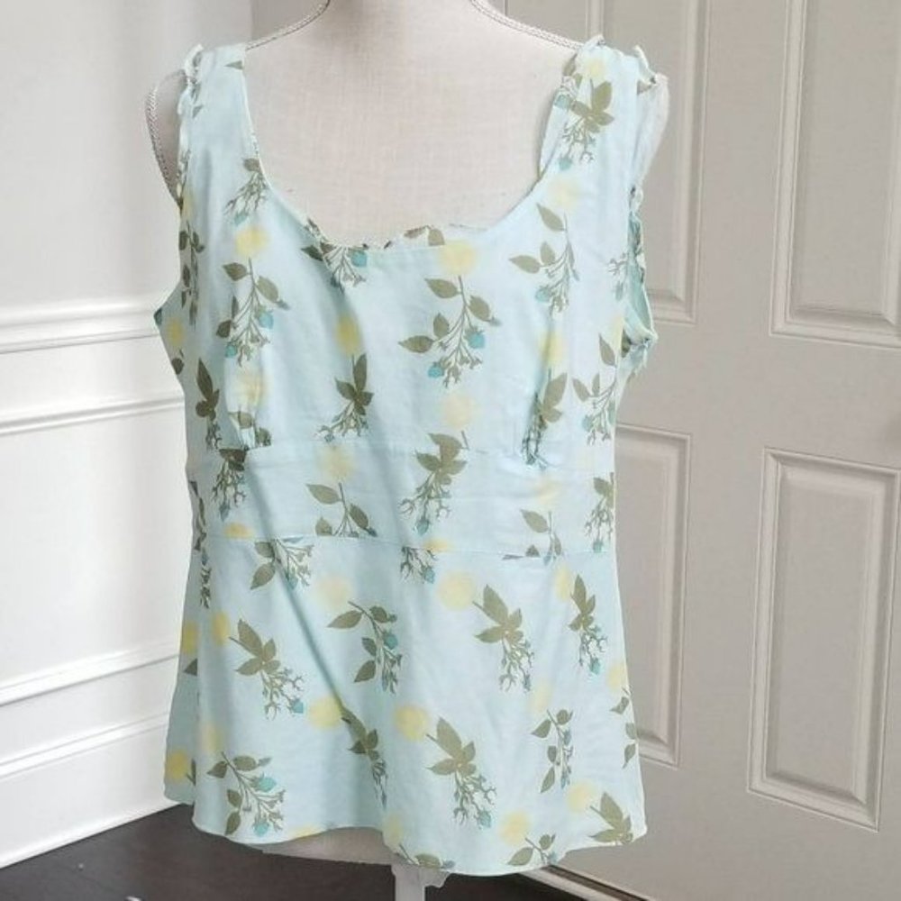 Ann Taylor LOFT Sleeveless Top Floral Print Side Zip 14